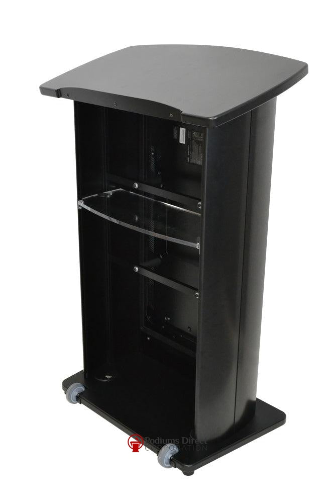LCD Digital Display Lectern H2W Aluminum Lectern-Back Angle-LCD Digital Display Lecterns-Podiums Direct