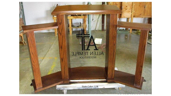 Wood with Acrylic Extra Wide Pulpit 779 Exhorter-Back-Wood With Acrylic Pulpits, Podiums and Lecterns-Podiums Direct