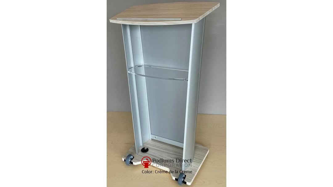 Contemporary Lectern and Podium VH1 Custom Aluminum Lectern-Back Creme de la Creme-Contemporary Lecterns and Podiums-Podiums Direct