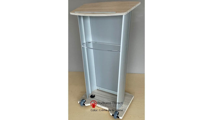 Contemporary Lectern and Podium VH1 Custom Aluminum Lectern-Back Creme de la Creme-Contemporary Lecterns and Podiums-Podiums Direct