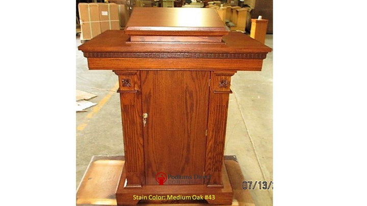 Church Wood Pulpit Pedestal NO 8201-Back-Church Solid Wood Pulpits, Podiums and Lecterns-Podiums Direct