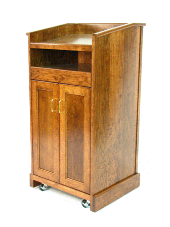 Handcrafted Solid Hardwood Lectern CPD677 Collegiate-Back View-Handcrafted Solid Hardwood Pulpits, Podiums and Lecterns-Podiums Direct