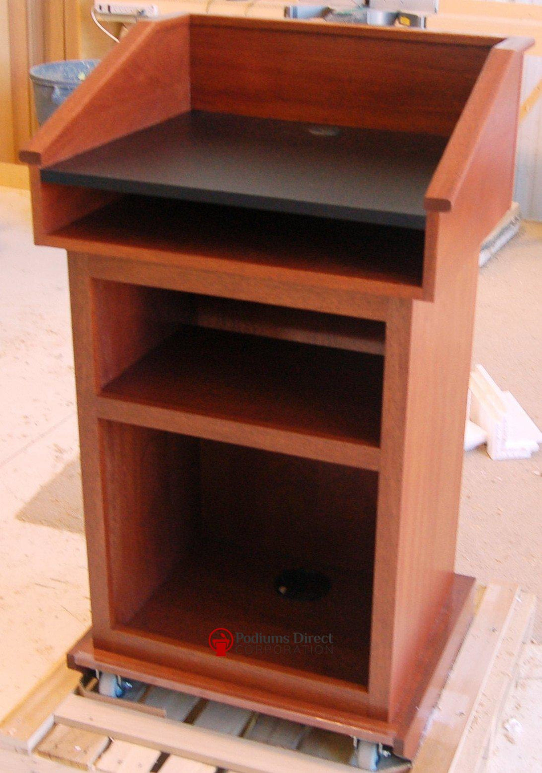 Handcrafted Solid Hardwood Lectern Conquest-Back View-Handcrafted Solid Hardwood Pulpits, Podiums and Lecterns-Podiums Direct