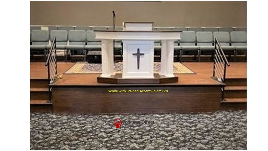 Church Wood Pulpit Custom No. 810-Stain Color 128-Church Solid Wood Pulpits, Podiums and Lecterns-Podiums Direct