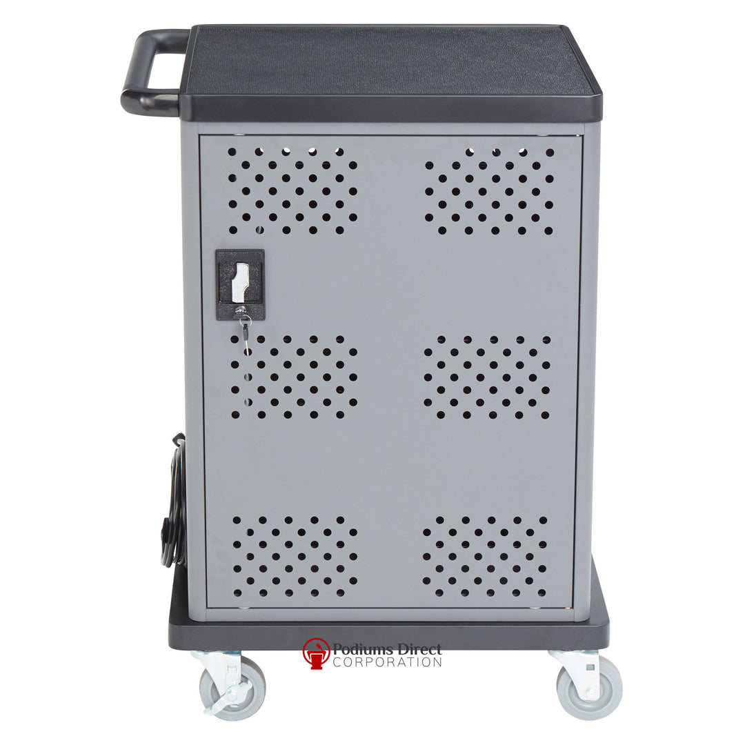 Duet Charging Cart DCC Oklahoma Sound-Back View-Presentation AV Tablet Laptop Carts and Plasma LCD Stands-Podiums Direct