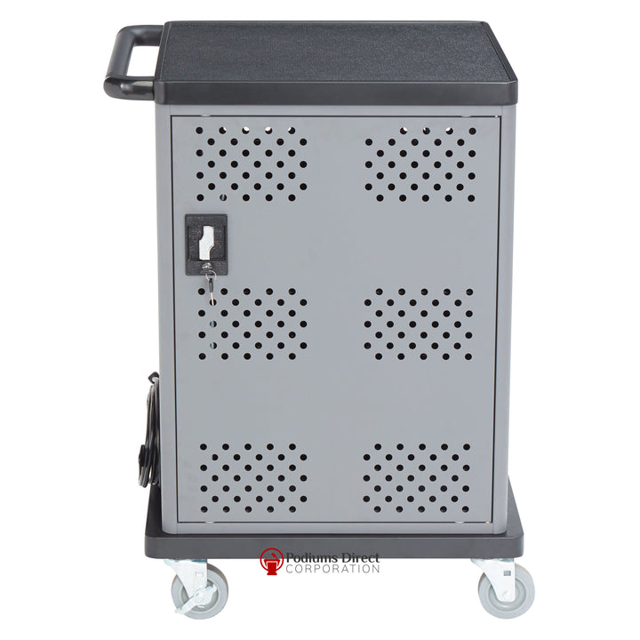 Duet Charging Cart DCC Oklahoma Sound-Back View-Presentation AV Tablet Laptop Carts and Plasma LCD Stands-Podiums Direct