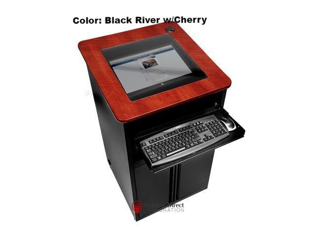 LCD Digital Display Lectern DVP2627-BB Down View Computer-Top View-LCD Digital Display Lecterns-Podiums Direct
