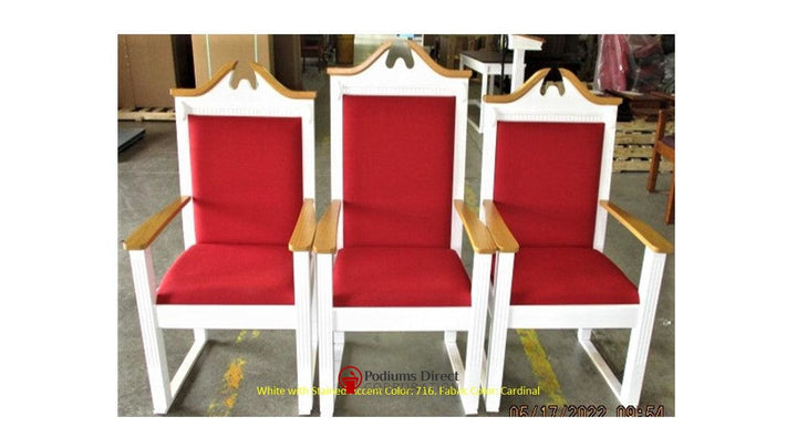 Clergy Church Chair TPC-603C Series 52" Height Center Pulpit Chair-Front 716 Cardinal-Clergy Church Chairs-Podiums Direct