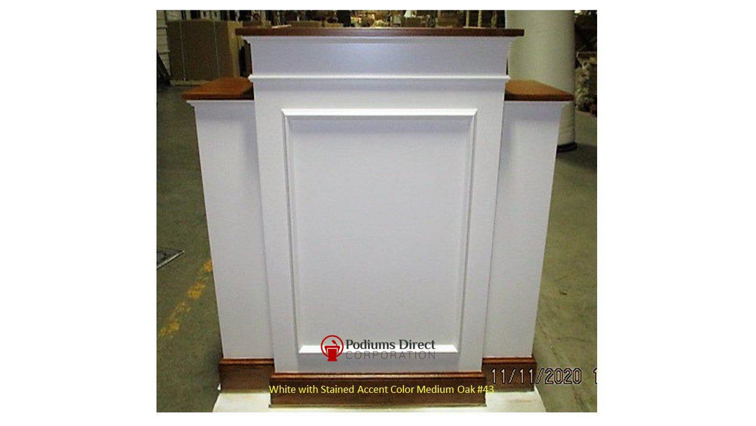 Church Wood Pulpit Wing NO 810W-Front View-Church Solid Wood Pulpits, Podiums and Lecterns-Podiums Direct