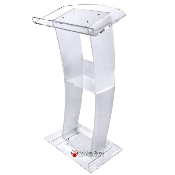 Acrylic Lectern C Design-Frosted Acrylic-Acrylic Pulpits, Podiums and Lecterns-Podiums Direct