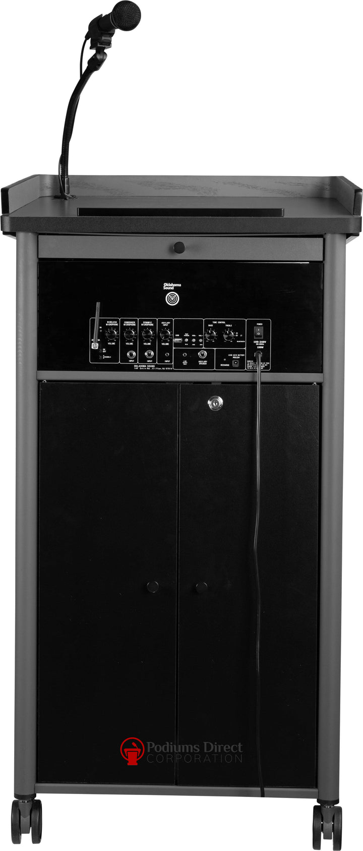 Greystone Lectern GSL-S Oklahoma Sound-Back View with Control Panel-Sound Podiums and Lecterns-Podiums Direct