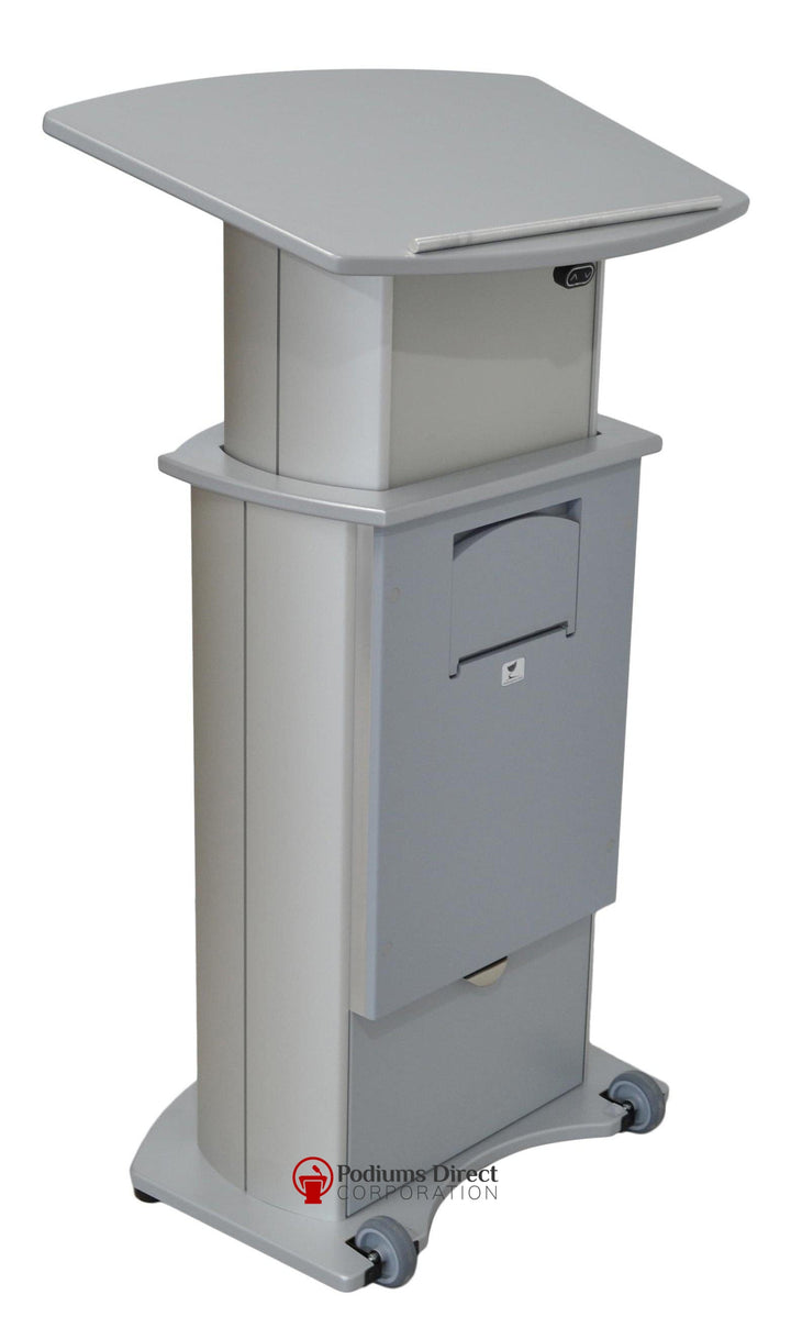 Height Adjustable Podium Aluminum Motorized-Back Angle-Height Adjustable Pulpits, Podiums and Lecterns-Podiums Direct