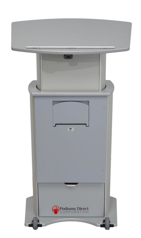 Height Adjustable Podium Aluminum Motorized-Back-Height Adjustable Pulpits, Podiums and Lecterns-Podiums Direct