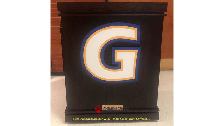 Handcrafted Solid Hardwood Lectern Heritage-36 Wide With Logo-Handcrafted Solid Hardwood Pulpits, Podiums and Lecterns-Podiums Direct
