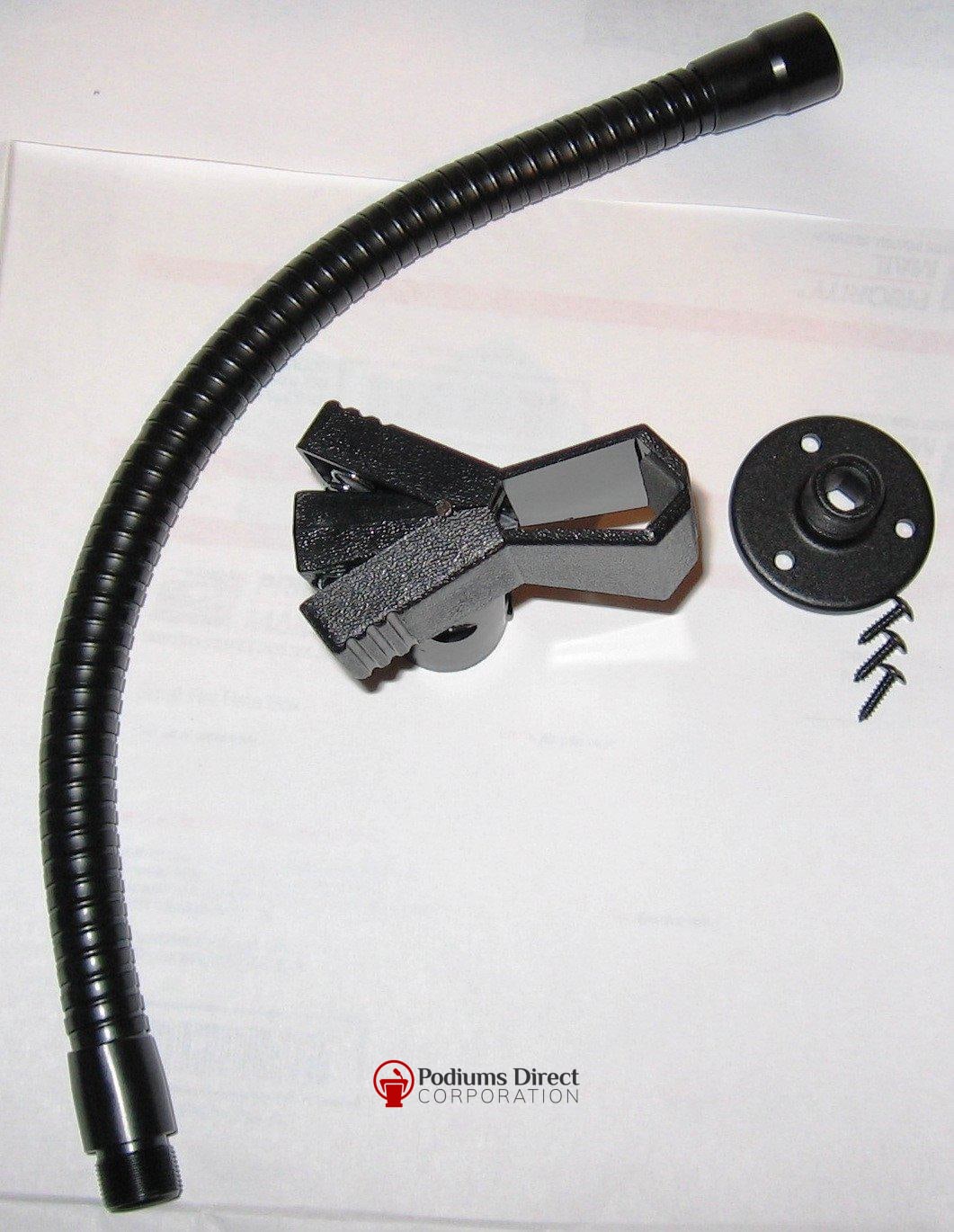 Screw On Flexible Mic Mounting Kit-Wireless Microphones and Lights, Podium and Lectern Options-Podiums Direct