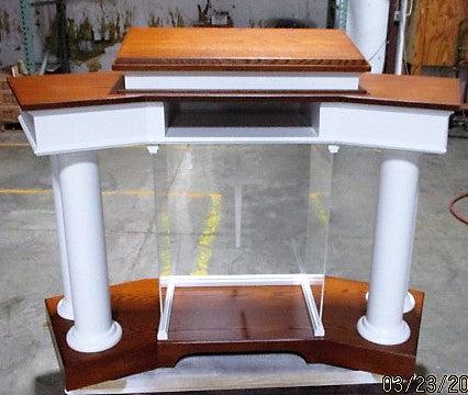 Wood With Acrylic Pulpit Customer NO. 810 WA-Back View-Wood With Acrylic Pulpits, Podiums and Lecterns-Podiums Direct