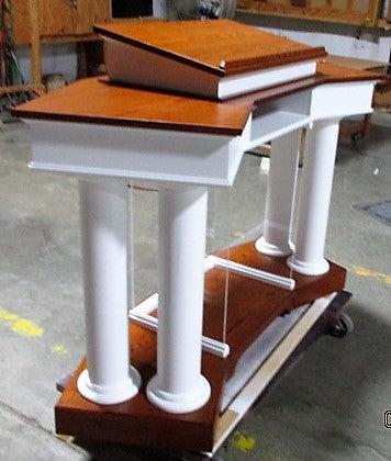 Wood With Acrylic Pulpit Customer NO. 810 WA-Back Angle-Wood With Acrylic Pulpits, Podiums and Lecterns-Podiums Direct