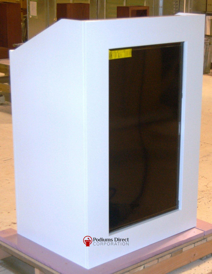 LCD Digital Display Lectern PD 4896-White-LCD Digital Display Lecterns-Podiums Direct