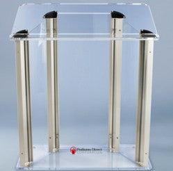 Contemporary Acrylic and Aluminum Podium Large Alumacrylic-Back View-Contemporary Acrylic and Aluminum Podiums-Podiums Direct