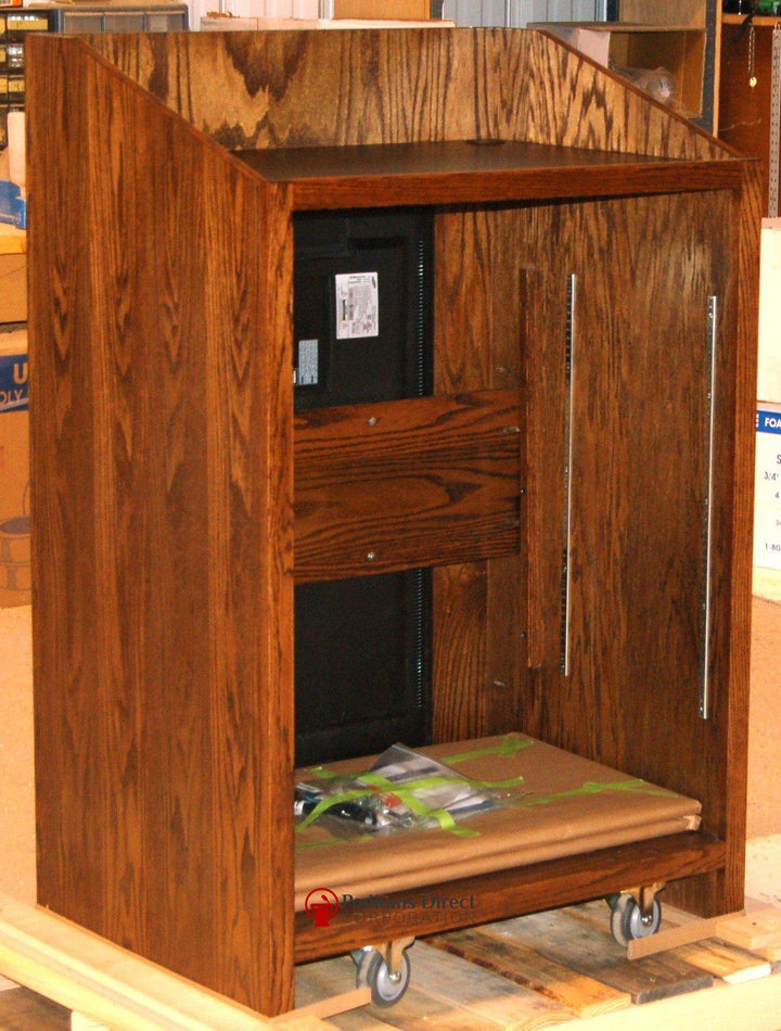 LCD Digital Display Lectern PD 4896-Back View-LCD Digital Display Lecterns-Podiums Direct