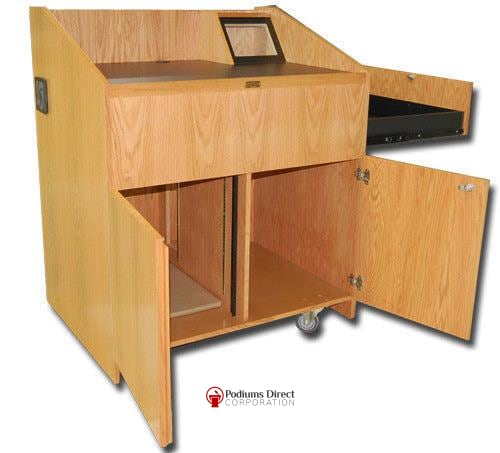 Multimedia Lectern Authority-Back View-Multimedia Podiums and Lecterns-Podiums Direct