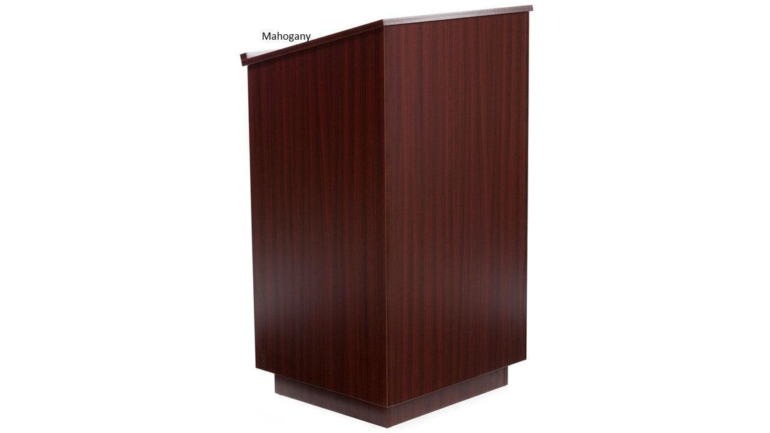 Valet Podium and Host Station with Locking Doors Color: Mahogany-Valet Podiums, Security, and Host Stations-Podiums Direct