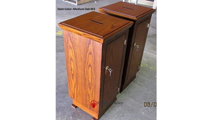 Tithe Box NO 40 Tithe/Prayer Box-Back Angle-Tithe Boxes, Baptismal Font, Flower Stands, and Offering Tables-Podiums Direct