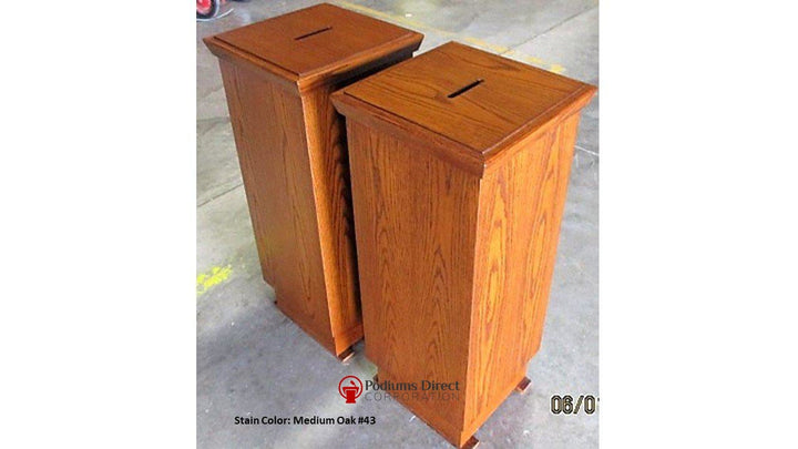 Tithe Box NO 40 Tithe/Prayer Box-Angle View-Tithe Boxes, Baptismal Font, Flower Stands, and Offering Tables-Podiums Direct