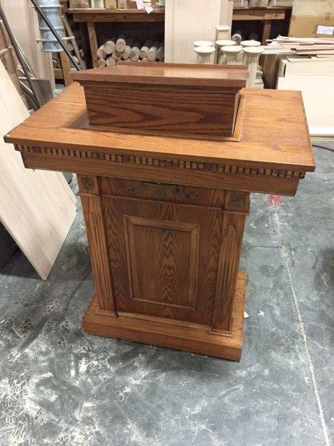 Church Wood Pulpit Pedestal NO 8201-Top View-Church Solid Wood Pulpits, Podiums and Lecterns-Podiums Direct