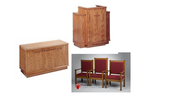 Church Pulpit Set NO 400W-Pulpit Sets-Podiums Direct