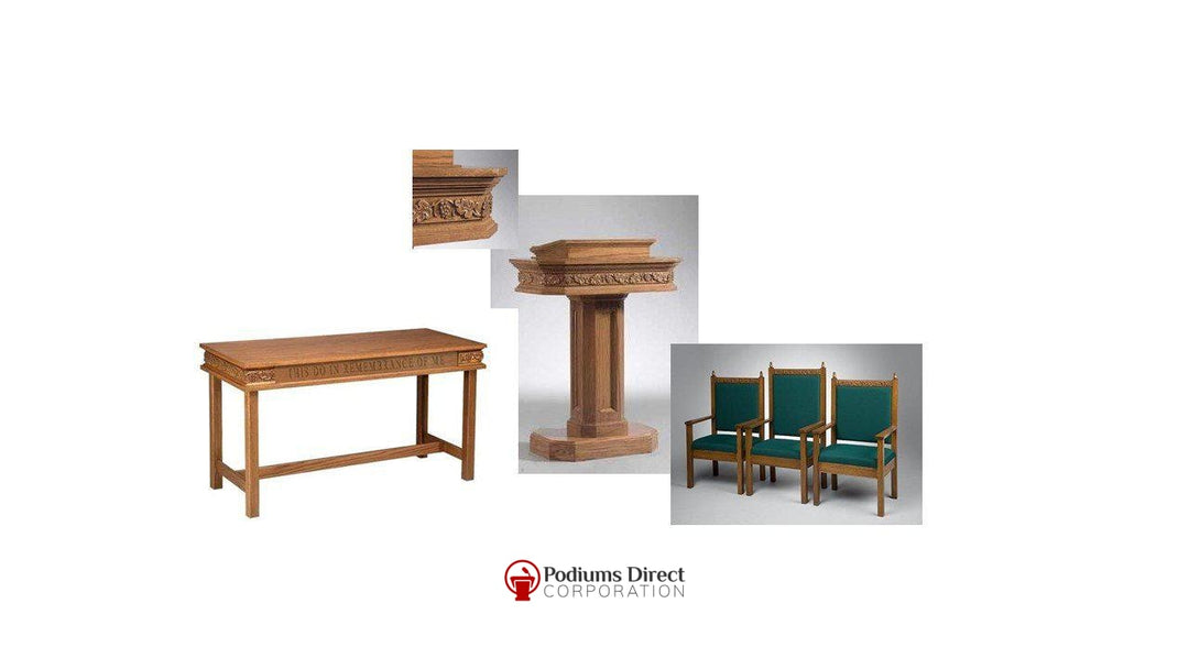 Church Pulpit Set NO 5402-Pulpit Sets-Podiums Direct