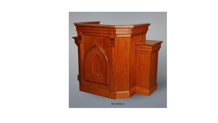 Church Wood Pulpit Wing NO 900W-Angle View-Church Solid Wood Pulpits, Podiums and Lecterns-Podiums Direct