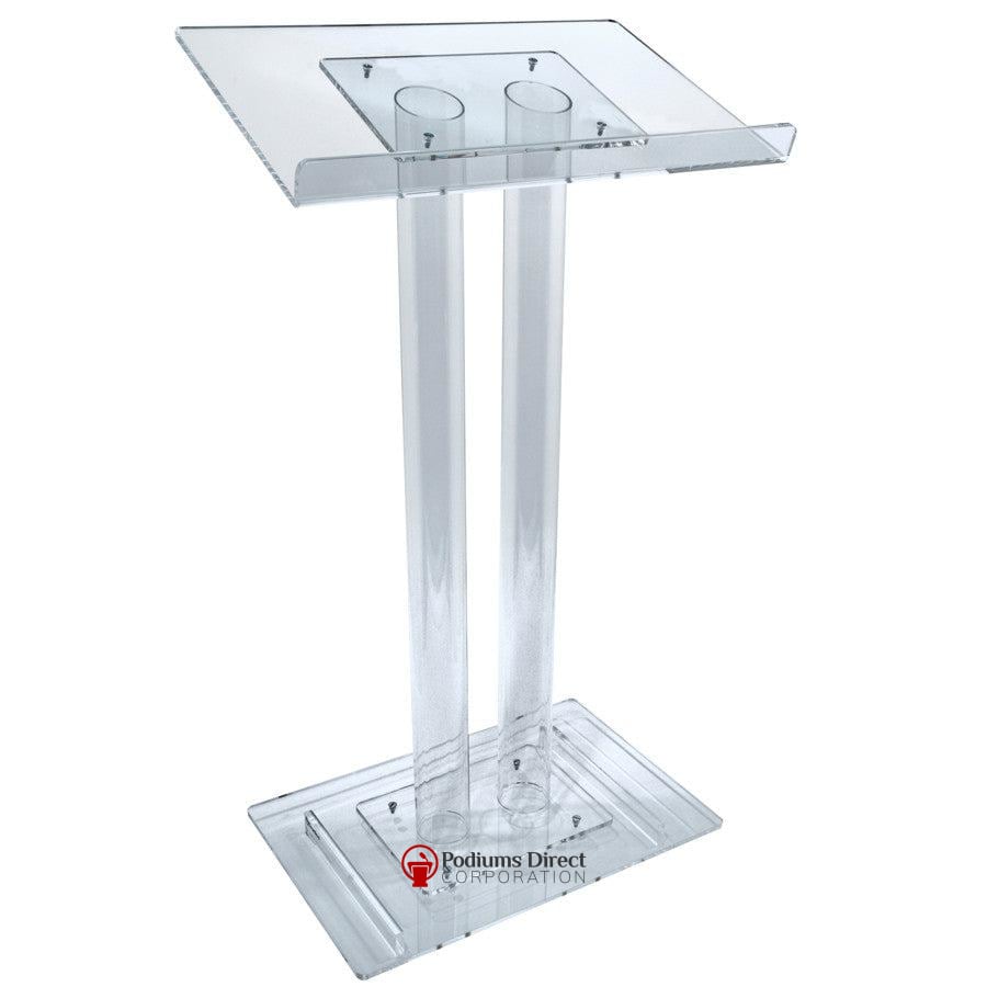 Acrylic Lectern 2 Column-Acrylic Pulpits, Podiums and Lecterns-Podiums Direct