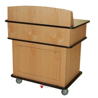 Handcrafted Solid Hardwood Lectern Fortress-Angle View-Multimedia Podiums and Lecterns-Podiums Direct