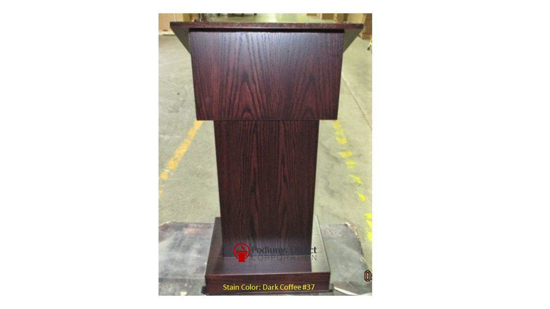 Handcrafted Solid Hardwood Lectern Royal-Front Dark Coffee 37-Handcrafted Solid Hardwood Pulpits, Podiums and Lecterns-Podiums Direct