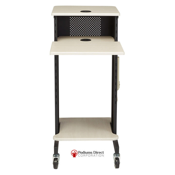 Presentation AV Cart PRC200 Oklahoma Sound-Protruding Shelf-Presentation AV Tablet Laptop Carts and Plasma LCD Stands-Podiums Direct