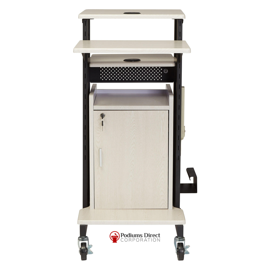 Presentation AV Cart PRC250 Oklahoma Sound Premium Plus-Back View-Presentation AV Tablet Laptop Carts and Plasma LCD Stands-Podiums Direct