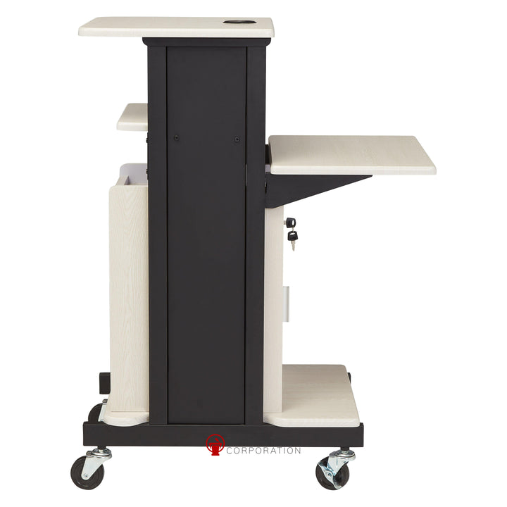 Presentation AV Cart PRC250 Oklahoma Sound Premium Plus-Side View-Presentation AV Tablet Laptop Carts and Plasma LCD Stands-Podiums Direct
