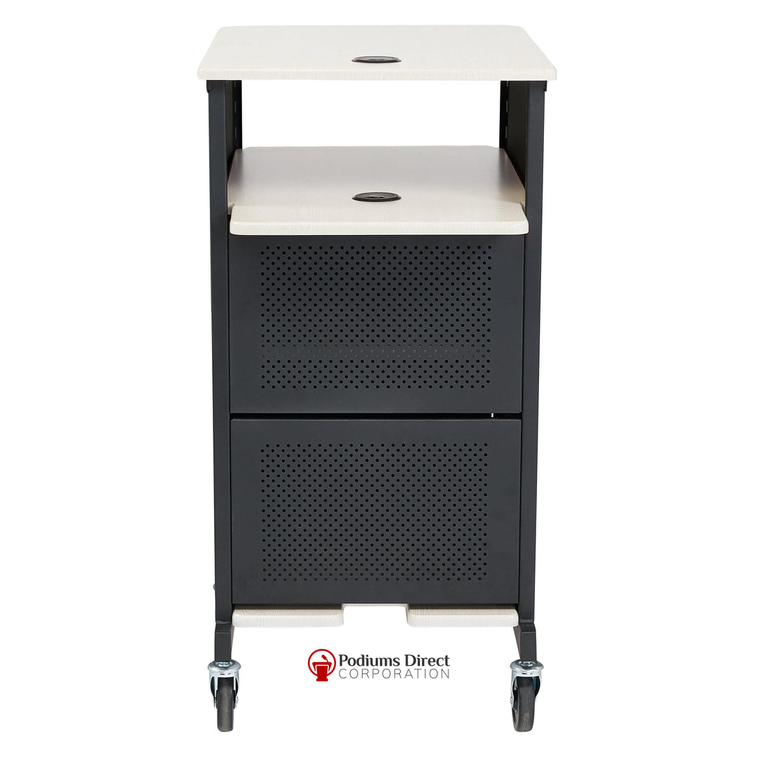 Presentation AV Cart PRC400 Oklahoma Sound Jumbo-Back View-Presentation AV Tablet Laptop Carts and Plasma LCD Stands-Podiums Direct