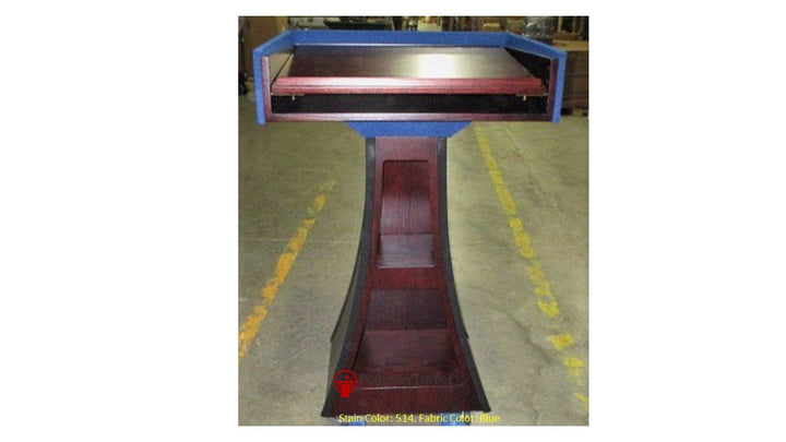 Handcrafted Solid Hardwood Lectern PD Presidential Non-Sound-Back View 514 Blue-Handcrafted Solid Hardwood Pulpits, Podiums and Lecterns-Podiums Direct