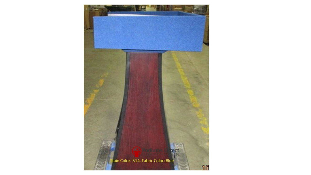 Handcrafted Solid Hardwood Lectern PD Presidential Non-Sound-Side View 514 Blue-Handcrafted Solid Hardwood Pulpits, Podiums and Lecterns-Podiums Direct