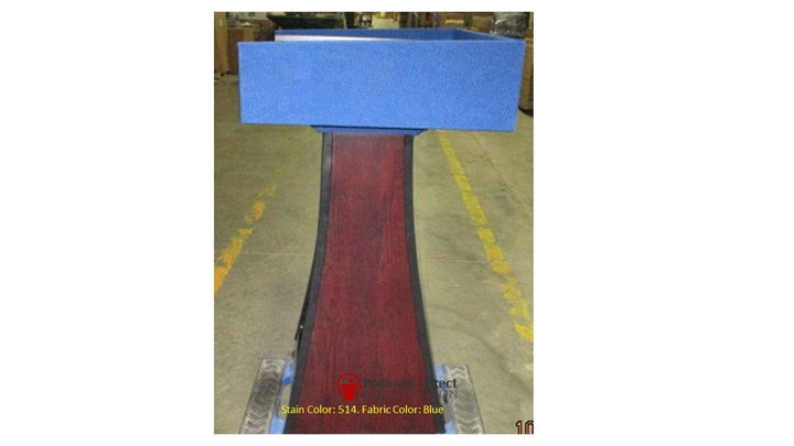 Handcrafted Solid Hardwood Lectern PD Presidential Non-Sound-Side View 514 Blue-Handcrafted Solid Hardwood Pulpits, Podiums and Lecterns-Podiums Direct