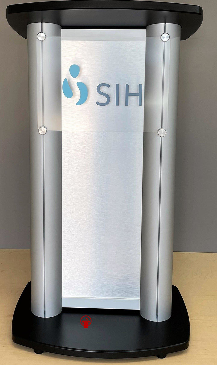 Contemporary Lectern and Podium CS1 Aluminum Lectern-Front Logo Backing-Contemporary Lecterns and Podiums-Podiums Direct