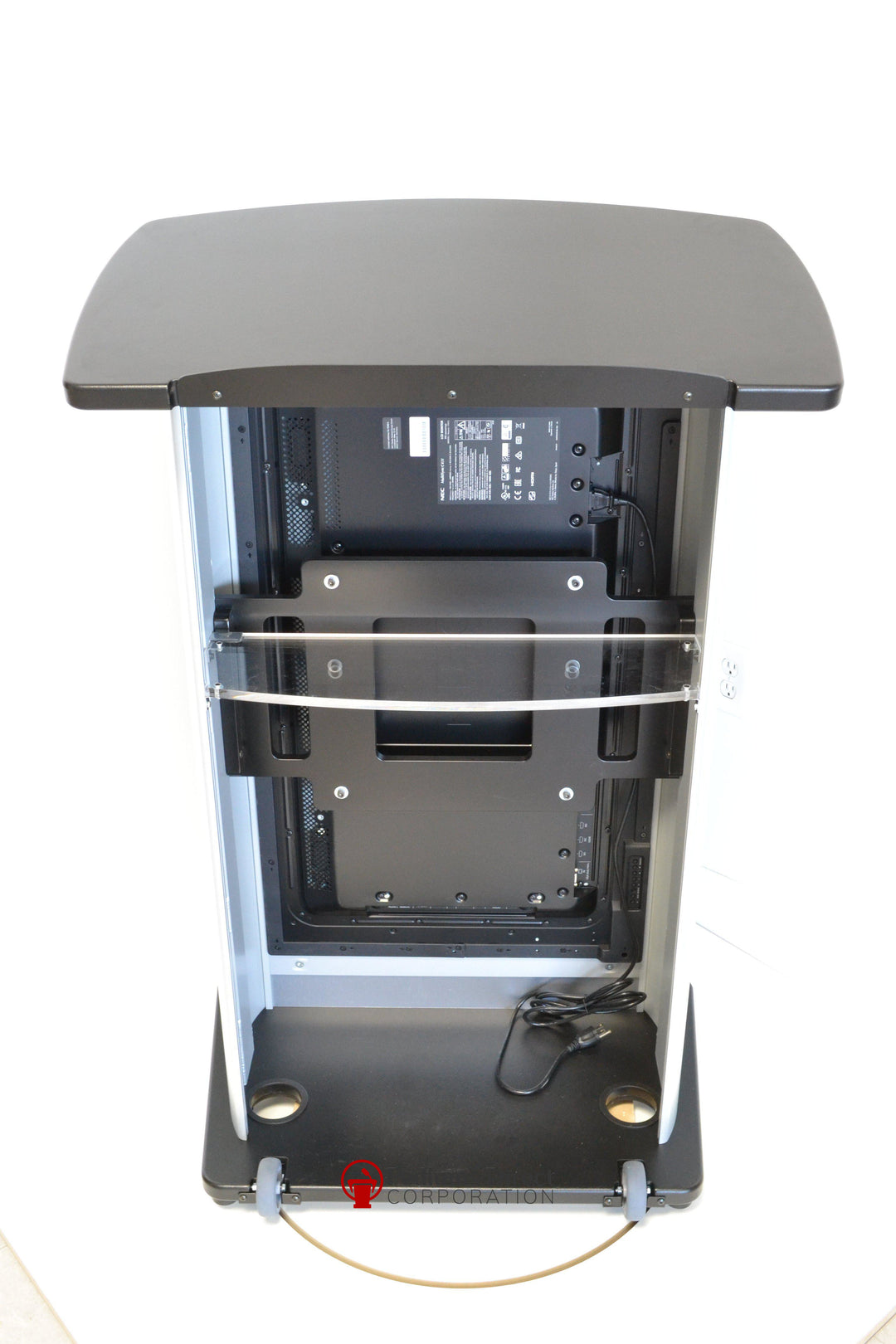 LCD Digital Display Lectern H2W Aluminum Lectern-Back-LCD Digital Display Lecterns-Podiums Direct