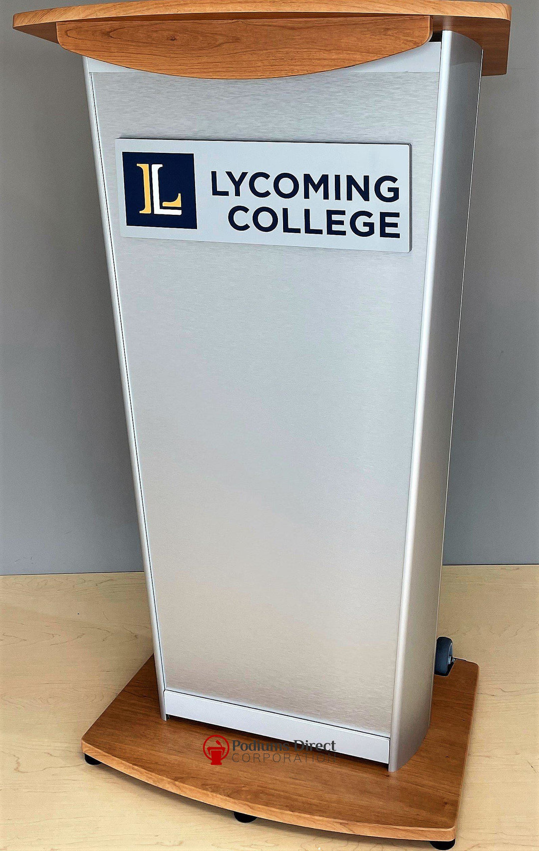 Contemporary Lectern and Podium VH1 Custom Aluminum Lectern-Example 2 of 3D Logo-Contemporary Lecterns and Podiums-Podiums Direct