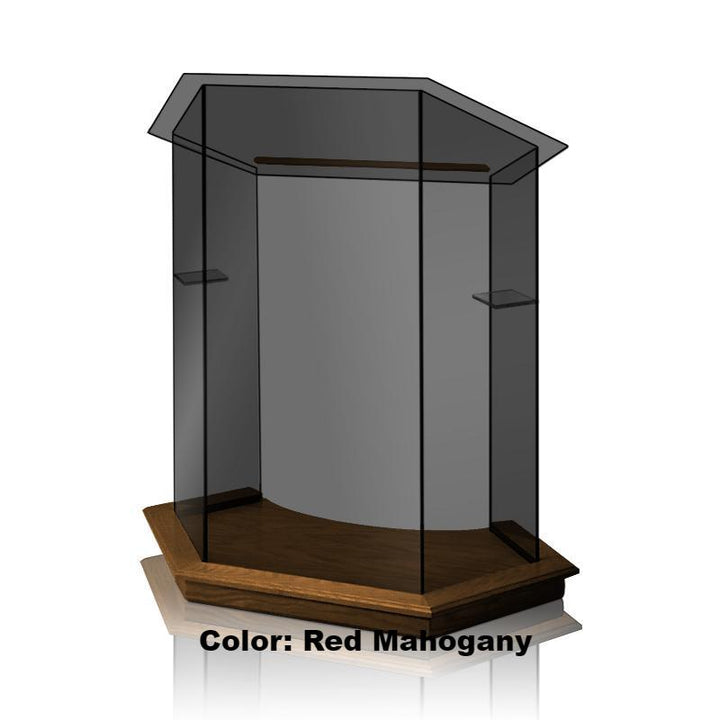 Glass Pulpit NC10/NC10G Prestige FOUNDATION-Smoked Glass Red Mahogany-Glass Pulpits, Podiums and Lecterns and Communion Tables-Podiums Direct