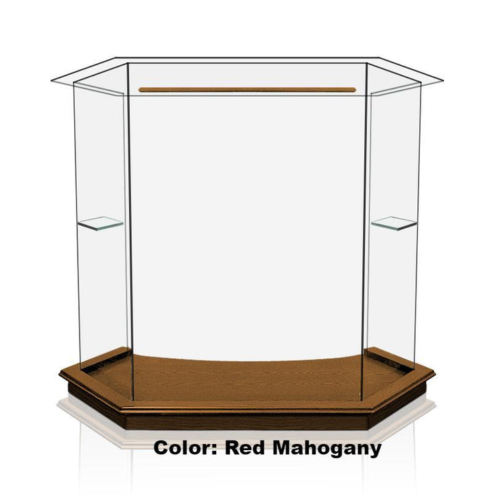 Glass Pulpit NC8/NC8G Prestige The PRESTIGE-Red Mahogany-Glass Pulpits, Podiums and Lecterns and Communion Tables-Podiums Direct