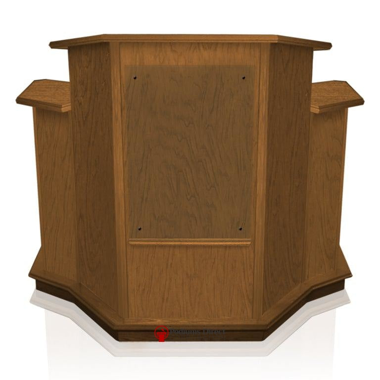 Church Wood Pulpit Custom NC1W/NC1WG WINGED Solid Wood Pulpits, Podiums and Lecterns-Clear Glass-Podiums Direct