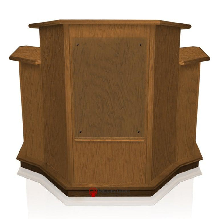Church Wood Pulpit Custom NC1W/NC1WG WINGED Solid Wood Pulpits, Podiums and Lecterns-Clear Glass-Podiums Direct
