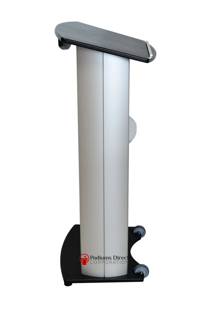 Contemporary Lectern and Podium H2 Standard Aluminum Lectern-Side Black Top and Base-Contemporary Lecterns and Podiums-Podiums Direct